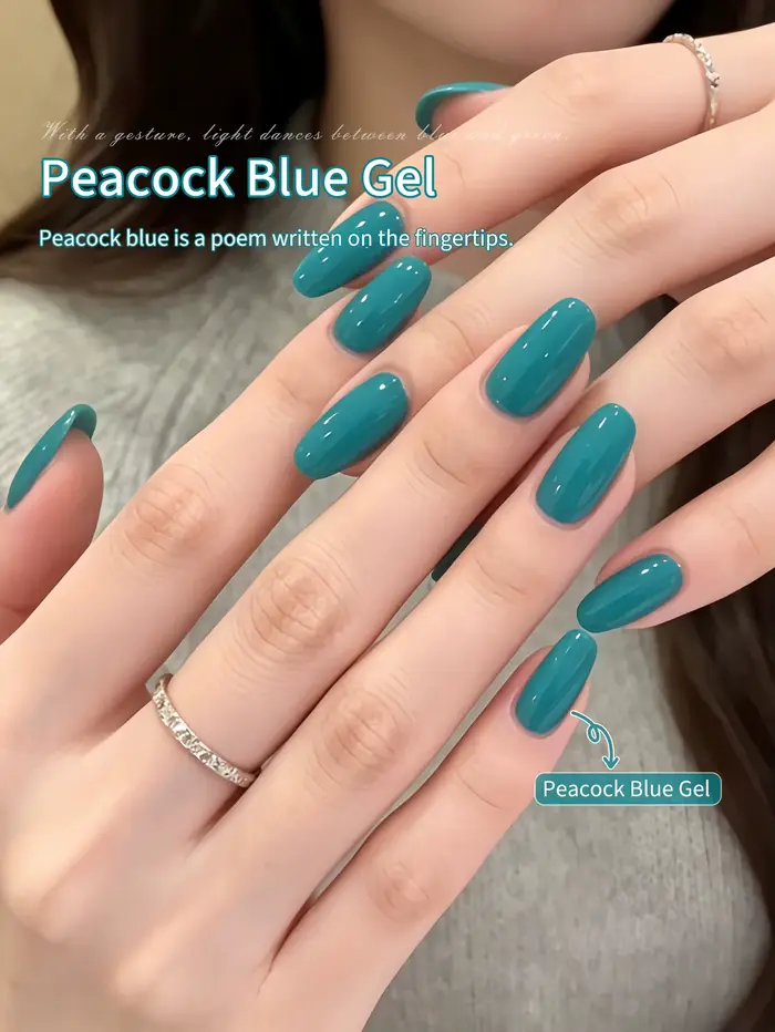 Vernis à ongles gel 12 ml bleu paon nude