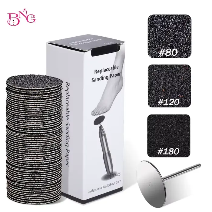 Disques en papier abrasif remplaçables, tige de 3/32 pouces, embout métallique pour l'élimination de