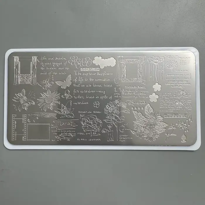 XMQ NAIL ART STAMPING PLATES LETRES Fleurs IMAGTEPLATES TEMPLATE