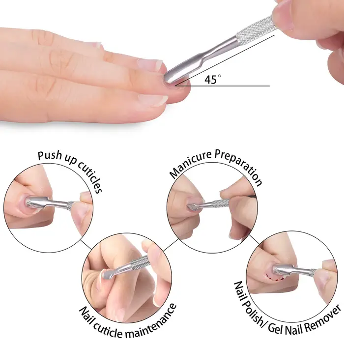 LINMANDA pince à cuticules avec poussoir à cuticules dissolvant et tondeuse à cuticules en acier ino
