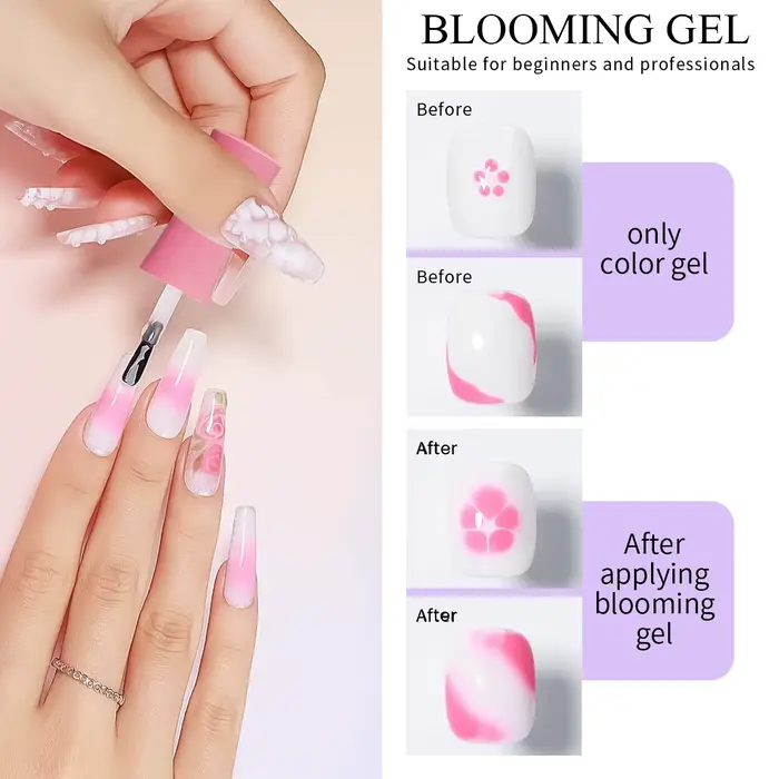 Gel Blooming pour ongles Hassleless 15 ml — Créez des effets dégradés et estompés. Facile à appliquer