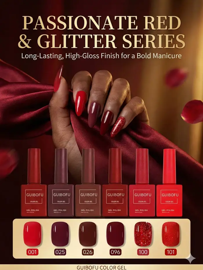 Lot de 6 vernis à ongles gel UV LED 15ml