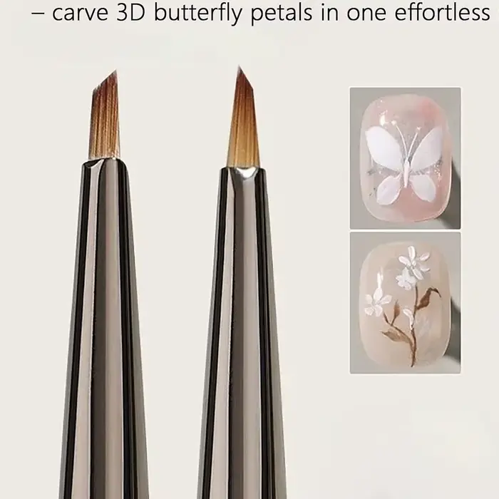 Pinceau à ongles triangulaire de précision pour motifs 3D