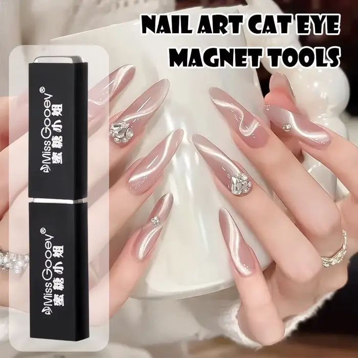 Outil magnétique puissant à double tête pour effet œil de chat, avec capuchon de protection, pour ma