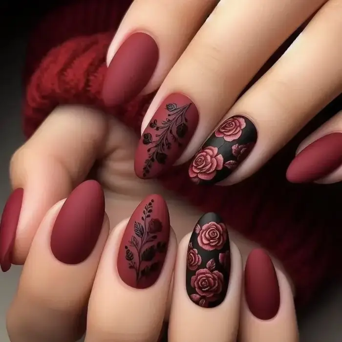 Faux ongles français en amande mate