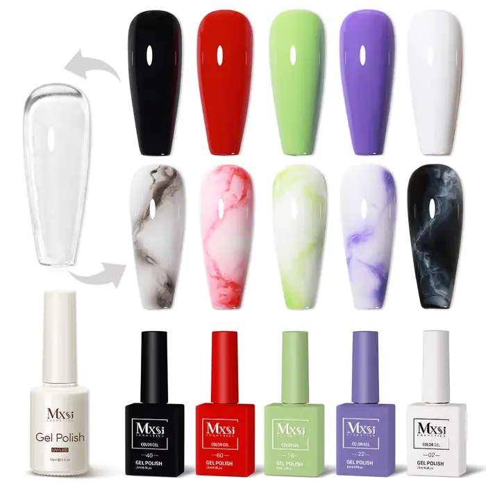 6 pièces/ensemble Gel fleuri 15ml vernis Gel aquarelle clair pour effet d'épandage marbre tremper UV LED Gel