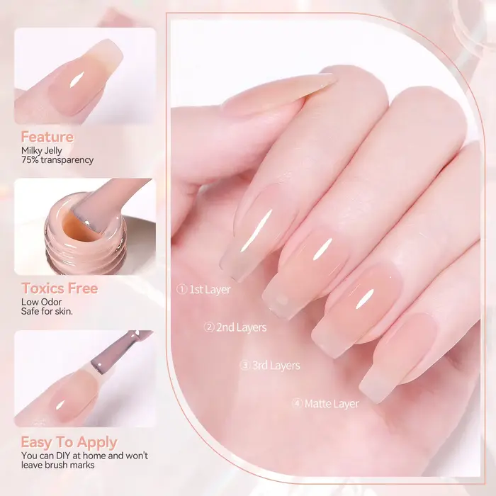 BORN PRETTY violet gelée nu Gel vernis à ongles 10ml translucide clair Gel