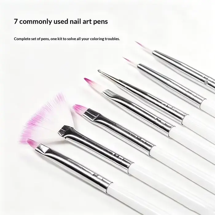 Ensemble de pinceaux pour Nail Art, 7 pièces, pinceaux pour peinture sur ongles, outils de salon de manucure, adaptés à un usage domestique et en salon de manucure