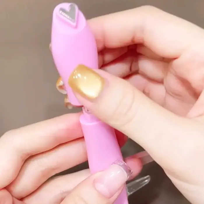 Stylo magnétique pour ongles 3 en 1, motif cœur et serpent, œil de chat, ondulation française/eau, œ