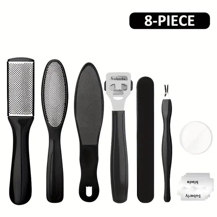 Ensemble de pédicure dans une boîte, y compris lime à pieds, grattoir à pieds, ensemble d'outils de 