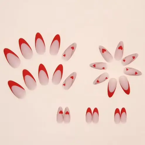 Faux ongles à presser moyens en forme d'amande