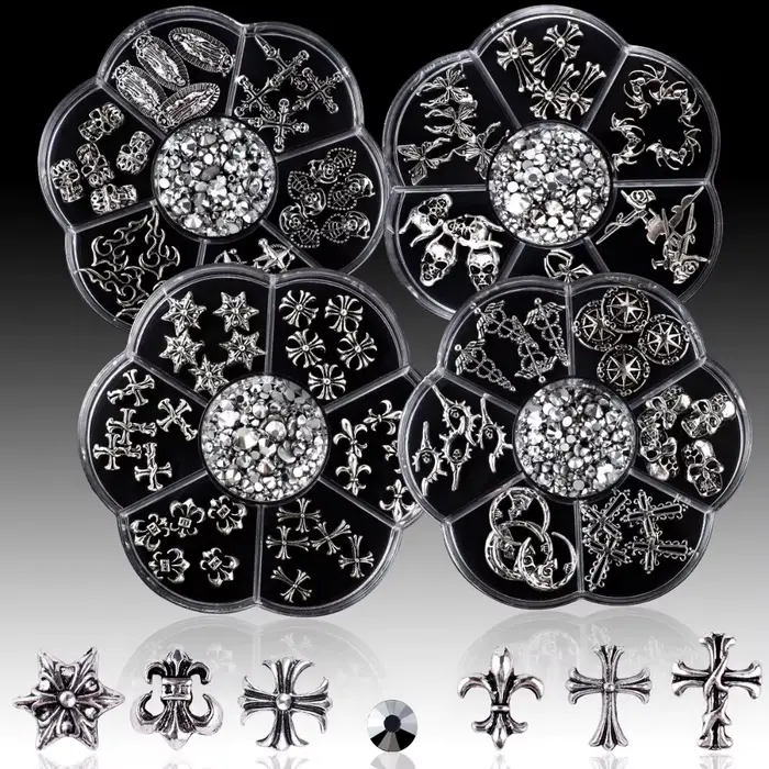 Breloques pour ongles en alliage gothique