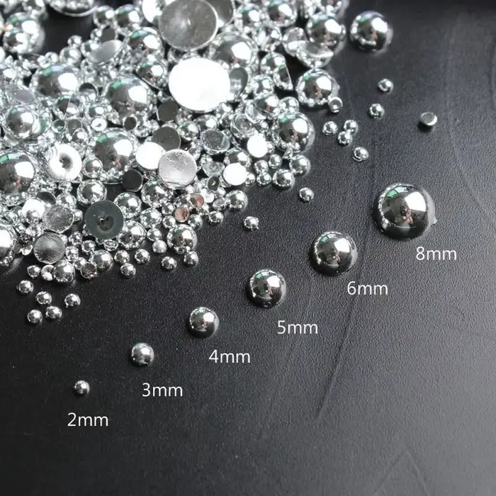 Breloque en perle demi-ronde pour ongles, style punk, nail art, fournitures gothiques bricolage, nai