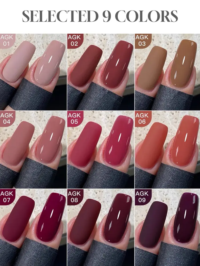 1-9pcs 15ml Vernis à ongles gel rose pour ongles secs en automne et en hiver, durcissement UV LED, cadeau de vacances pour femmes, fournitures de soins des ongles,