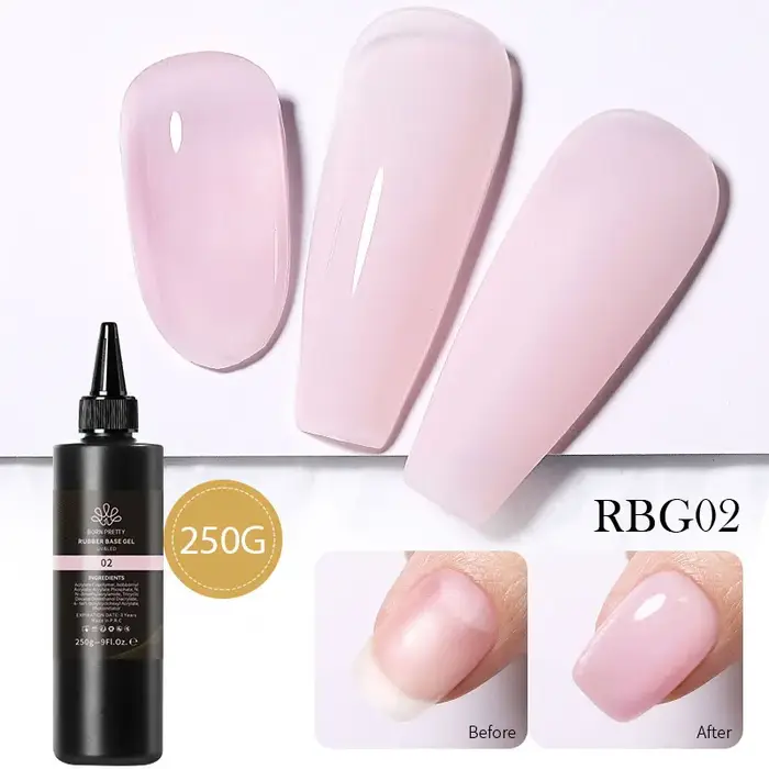 BORN PRETTY 250g gelée blanche laiteuse Gel nu vernis à ongles paquet rechargé translucide clair Semi Permanent tremper Gel UV