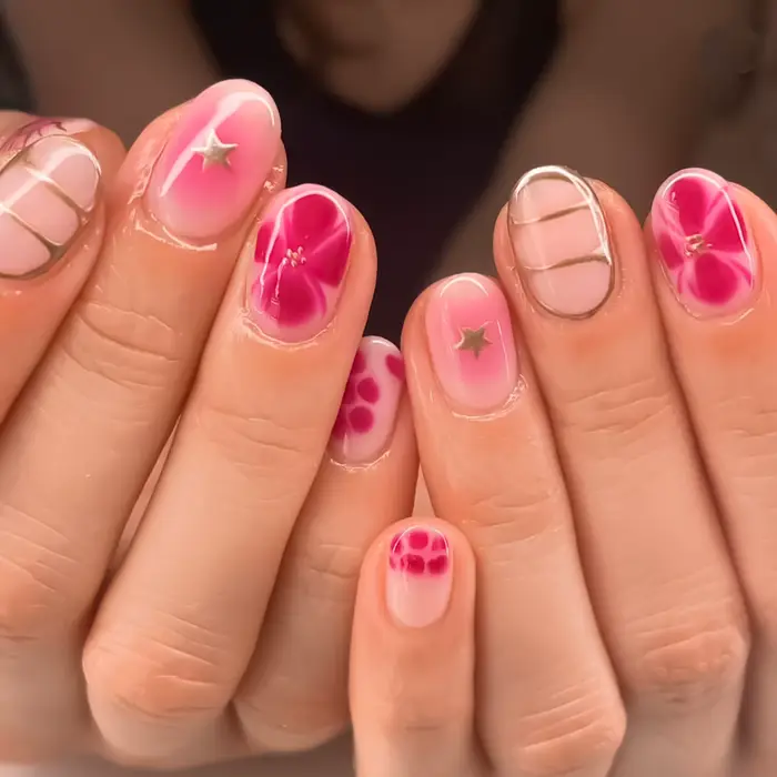 Faux ongles ronds courts et ronds