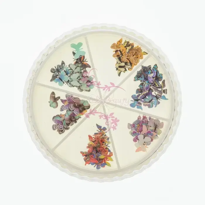 Décorations DIY pour manucure : Papillons colorés de style japonais en pâte de bois simulée pour nail art