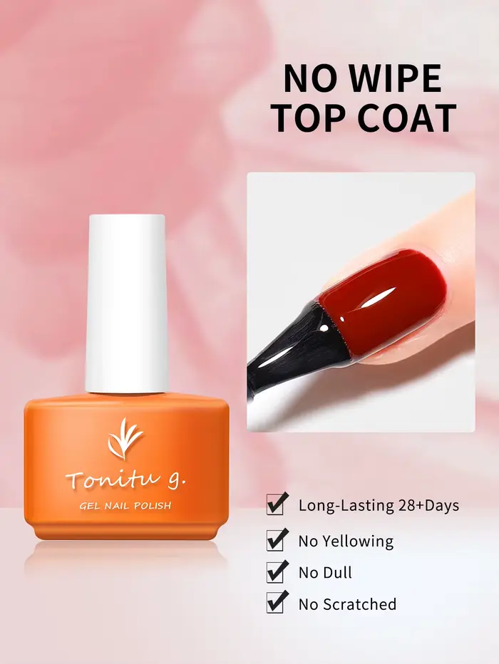Tonitu G 7 ml Gel pour ongles couche de finition couche de Base sans lingette UV LED vernis scellage