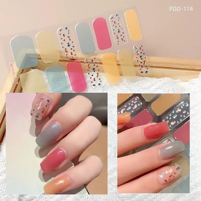 Autocollants pour Verhéritage à Ongles en Gel Semi-durci, Couverture Complète, Patch Floristique Imp
