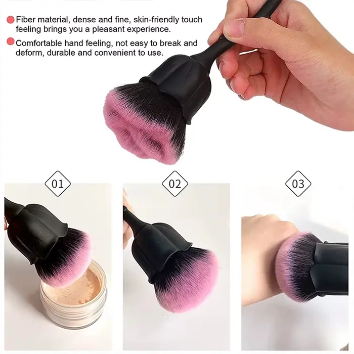 Brosse à ongles en forme de fleur pour manucure