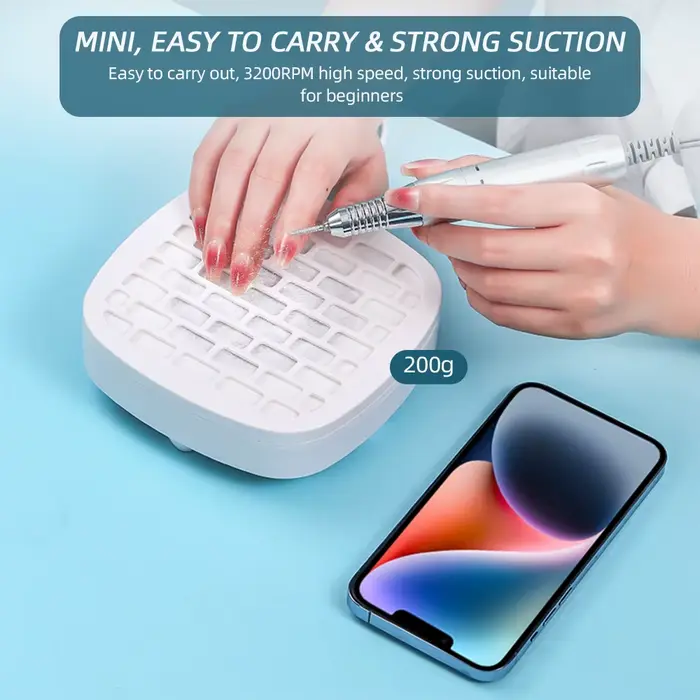 USB Mini manucure aspirateur à ongles forte aspiration collecteur de poussière d'ongle Portable Nail Art