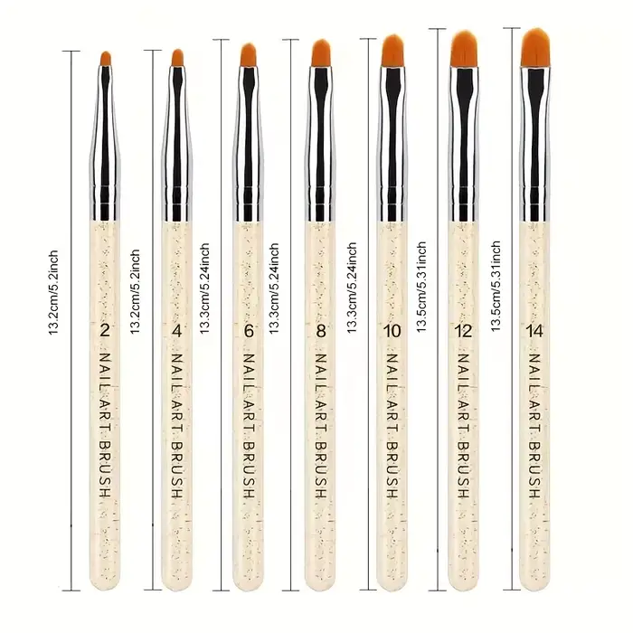 7 pièces/ensemble Nylon cheveux UV Gel acrylique Nail Art constructeur brosse stylo stylos à dessin pour la conception des ongles fournitures pour les professionnels