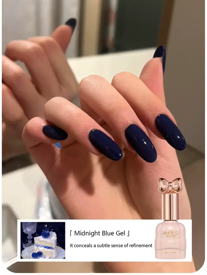 Vernis à ongles gel bleu foncé 10 ml, 1 pièce, vernis gel bleu océan, couleur douce et pâle, haute b