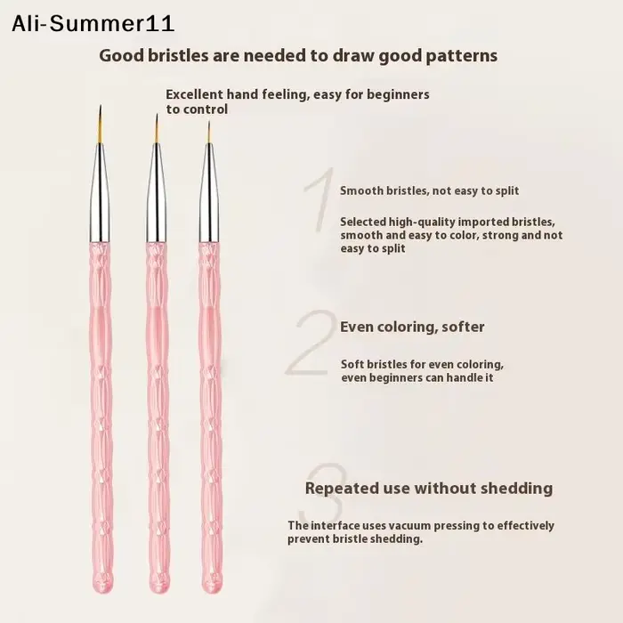 【Amn】 3 pinceaux pour nail art