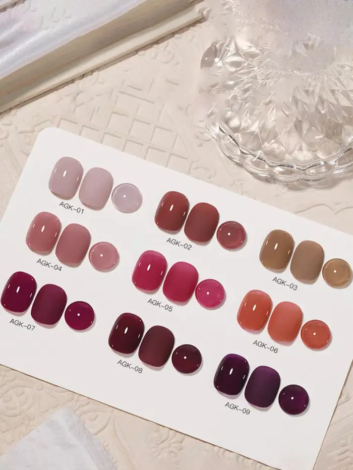 1-9pcs 15ml Vernis à ongles gel rose pour ongles secs en automne et en hiver, durcissement UV LED, cadeau de vacances pour femmes, fournitures de soins des ongles,