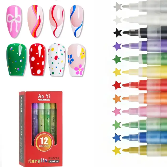 12 pièces ensemble de stylos pour nail art