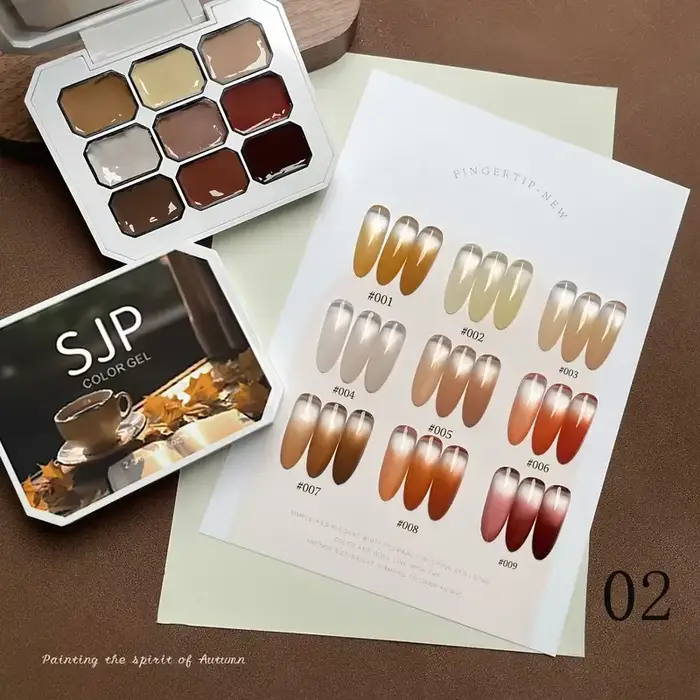 9 couleurs solide vernis à ongles Palette Peelable UV/LED