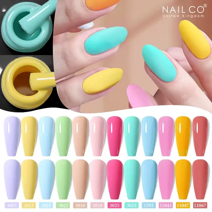 NAILCO 15ml Vernis à Ongles Gel Macaron Printemps-Été Rose Violet Semi-Permanent Nail Art Manucure Soak Off LED UV