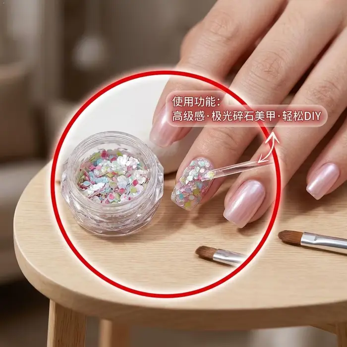 Paillettes pour ongles irisées violettes rêveuses