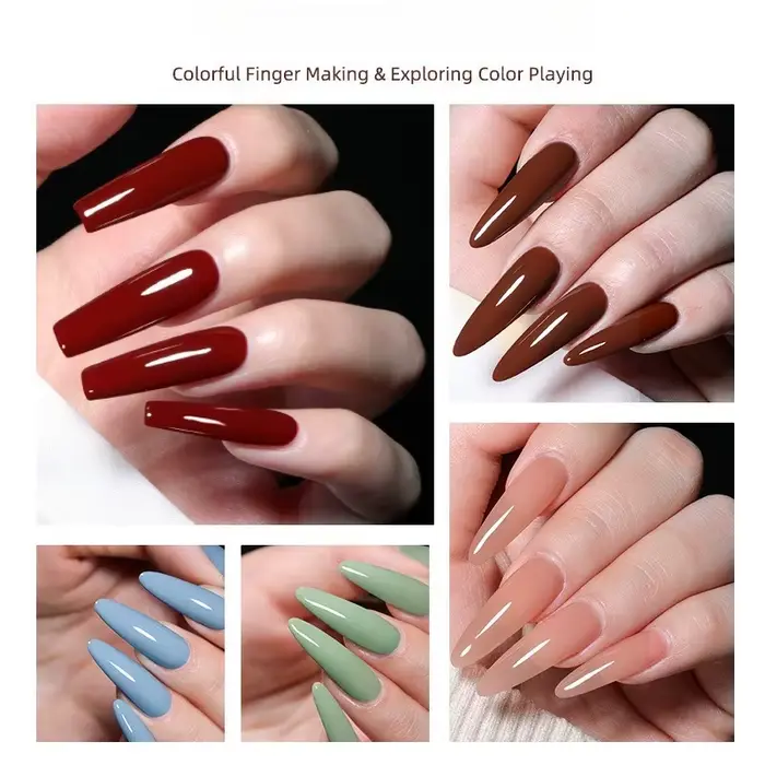 Bouteille carrée colorée vernis à ongles Gel 60 couleurs brillant mat glaçon