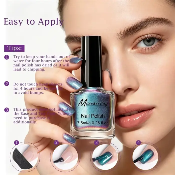Vernis à ongles magnétique polarisé effet œil de chat irisé