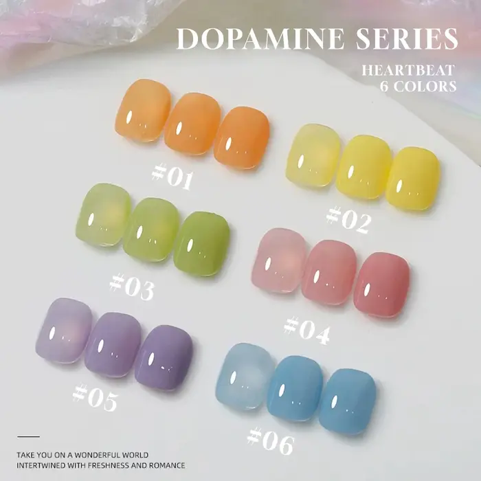 MIANEL Été 2026 Gel à ongles Dopamine Jelly Couleurs Macaron Bonbon Translucide Éclaircissant Vernis Gel UV Professionnel pour Manucure