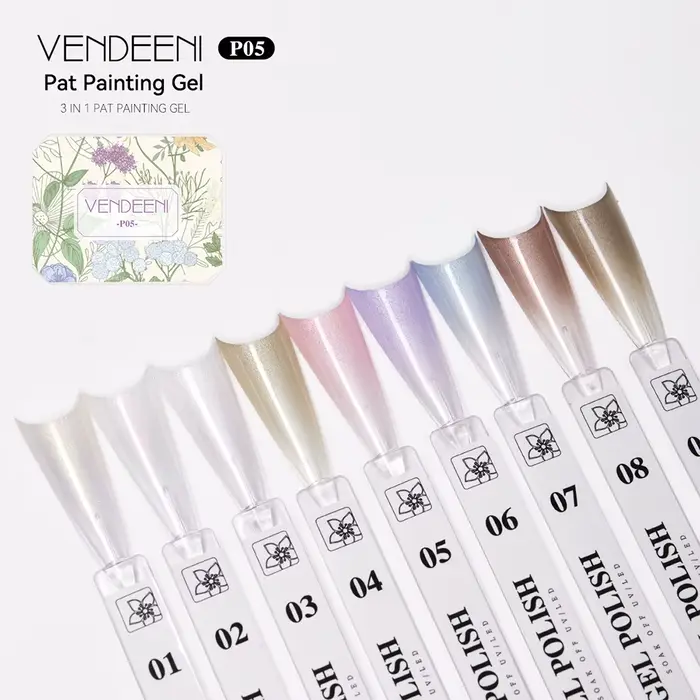 Vendeeni 9 Grid Satin Sheen Patting Painting Gel Nail Polish Semi Permanent UV LED Gel Varnish Gradi
