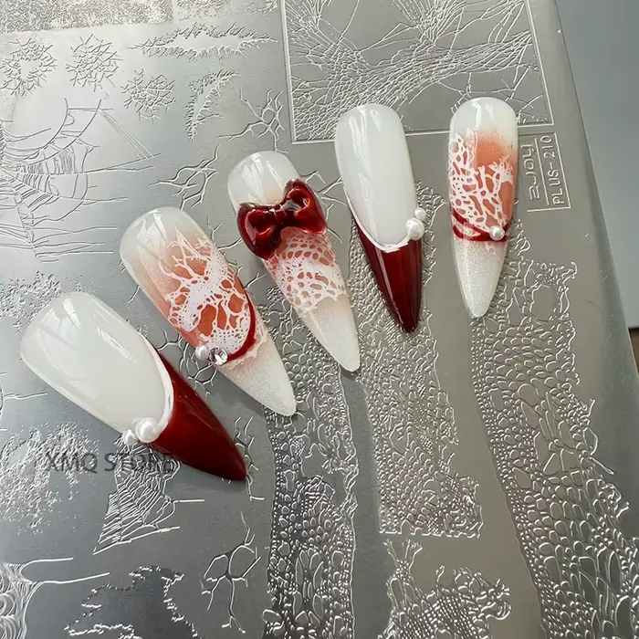 XMQ NAIL ART STAMPING PALTES LACE NAILS TEMPLATES