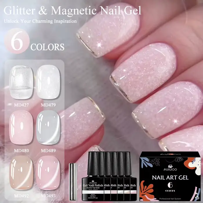 Ensemble de 7 gels magnétiques pour ongles