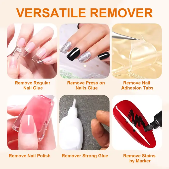 TWOING faux ongles conseils adhésifs solides dissolvant de Gel liquide