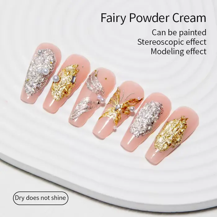 RS NAIL 8g Gel de peinture scintillant sans lingette Gel platine paillettes métallique doré argenté revêtement Gel