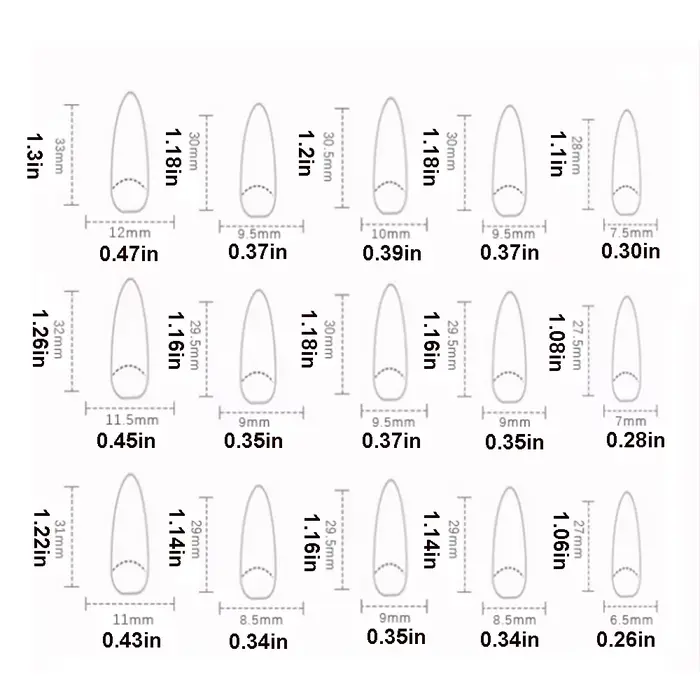 Faux ongles mi-longs pour femmes
