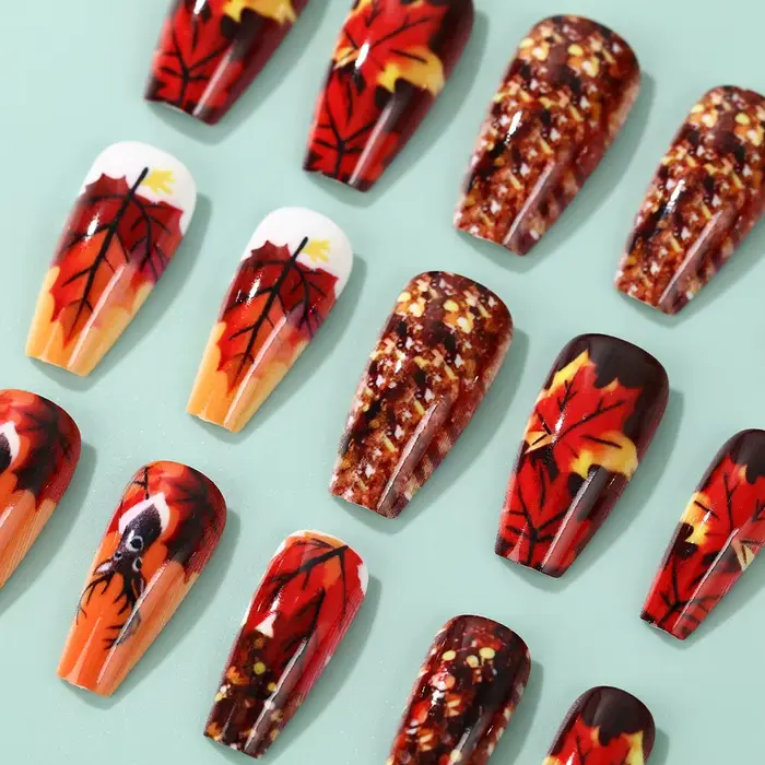 Faux ongles mi-longs pour femmes et filles