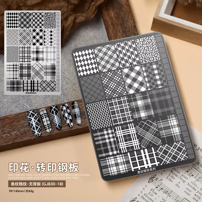 1 pièce Plaque de stamping pour ongles avec 30 motifs