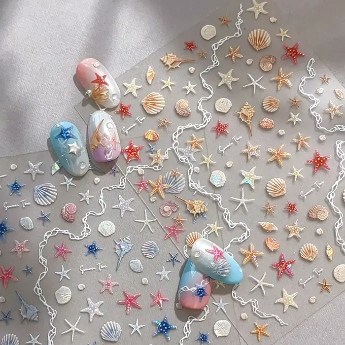 Autocollants pour ongles en forme d'étoile de mer