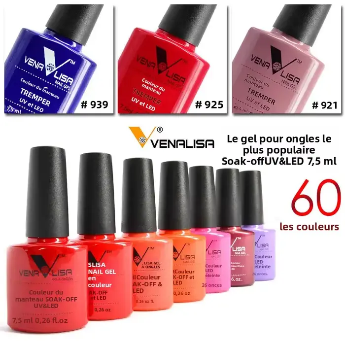 Venalisa mode brillant 7.5 ML tremper UV Gel vernis à ongles cosmétiques Nail Art manucure