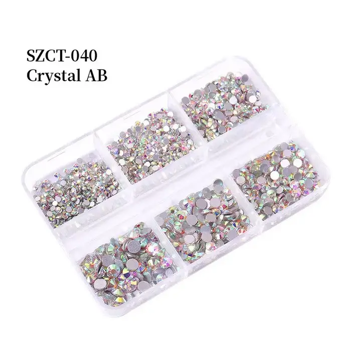 6 grilles SS6-20 taille mixte rose Bronze argent Flatback strass gemmes diamants clignotants 3D Nail Art décorations
