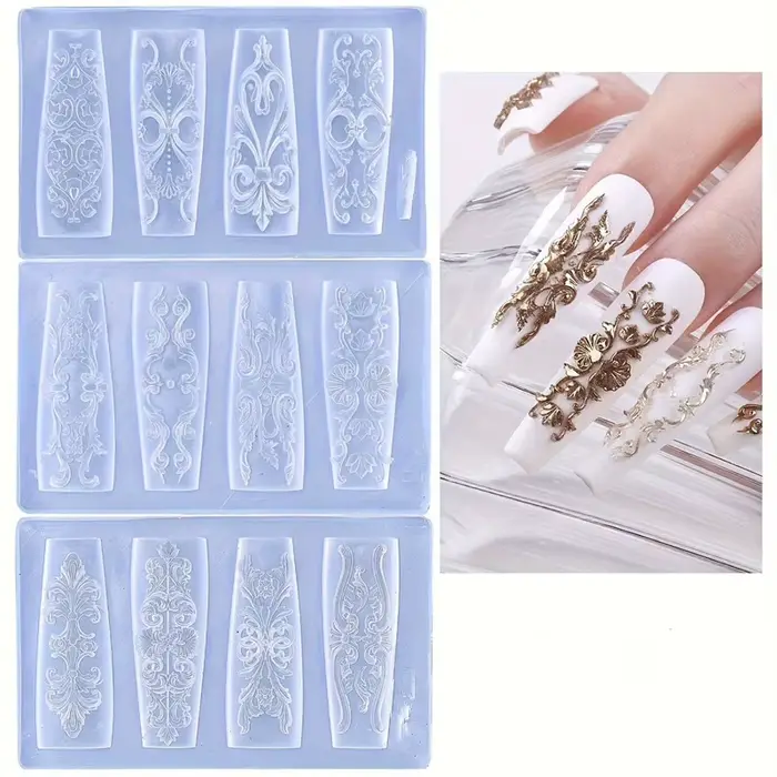 Moule à ongles à motif rétro