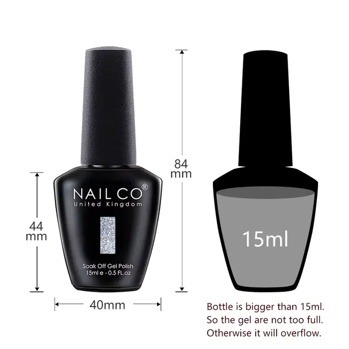 NAILCO 15ml Série Verte Gel Vernis à Ongles Couleur Foncée Couche de Finition Mate Hybride Longue Durée UV LED Nail Art Base Coat Manucure Soak Off