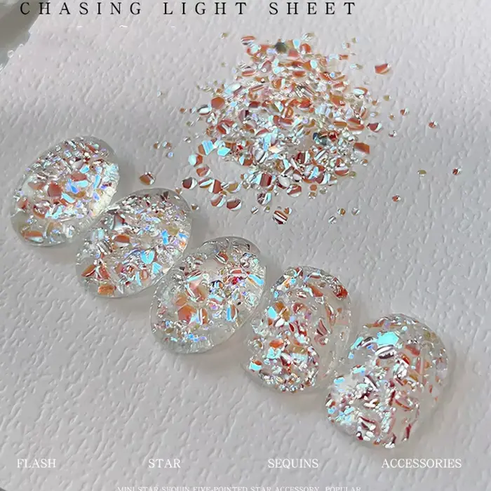 1/2 boîtes 3D argent scintillant Nail Art fée flocons Laser irisé Ultra-mince éblouissant ongles paillettes manucure Decoratio